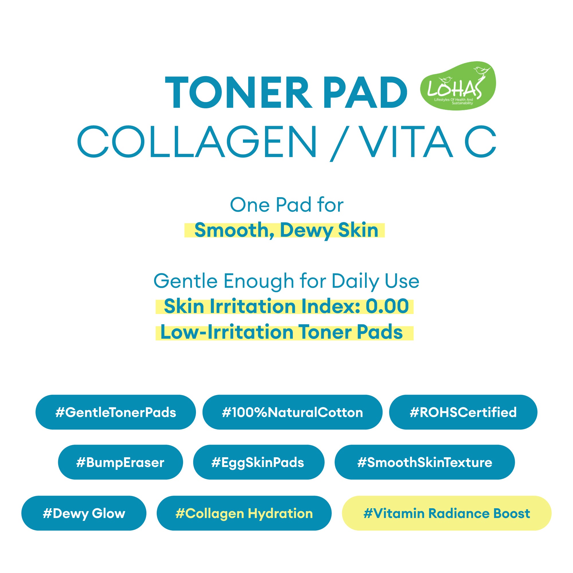 TENZERO MOISTURE COLLAGEN TONER PAD