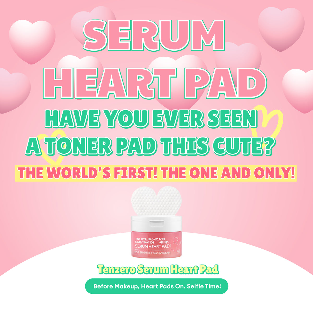 TENZERO PINK HYALURONIC ACID NIACINAMIDE SERUM HEART PAD