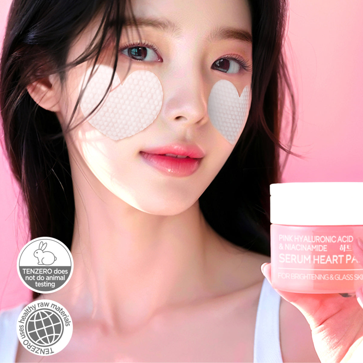 TENZERO PINK HYALURONIC ACID NIACINAMIDE SERUM HEART PAD