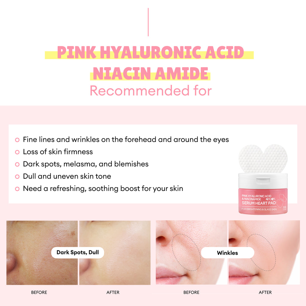 TENZERO PINK HYALURONIC ACID NIACINAMIDE SERUM HEART PAD
